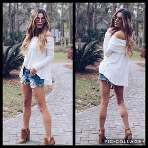 vici bayview off the shoulder thermal top